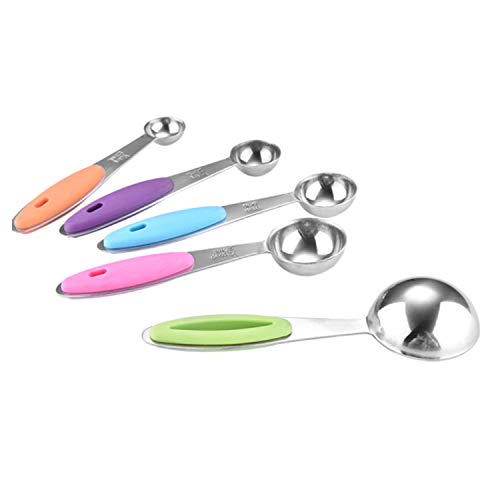 Loijon 10 Pçs Xícaras e Colheres de Medição, Aço Inoxidável