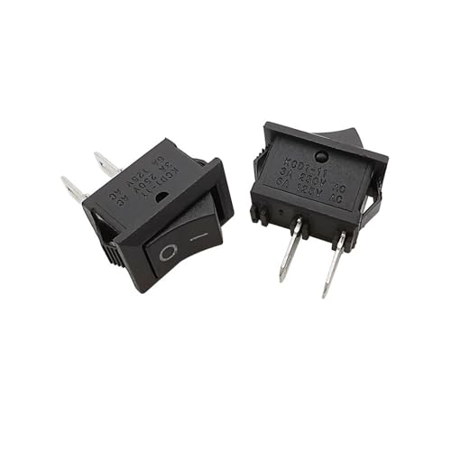 Interrupteur à bascule noir KCD1 SPST 2 broches ON/OFF pour petits projets électroniques