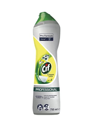 Cif Professinal - Crema limpiadora suave de cítricos para cocina y baño, también para esmalte, vitrocerámica, plástico, laminado, PVC, aluminio y superficies pintadas, 8 x 0,75 l