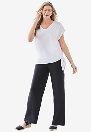 Woman Within Plus Size Pull-On Elastic Waist Soft Pants4