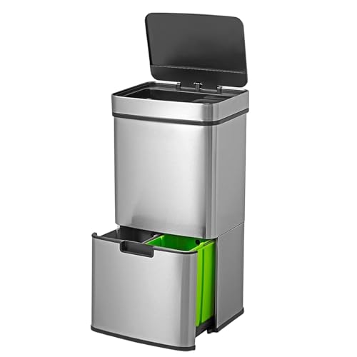 Caneca de basura cocina sensor 67L acero inox