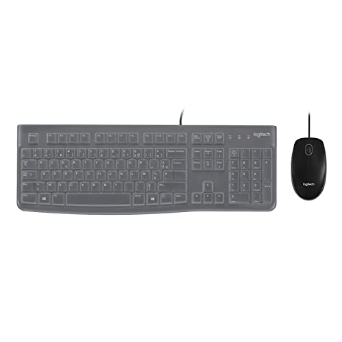 Clavier et souris Logitech MK120 filaires avec protection silicone AZERTY