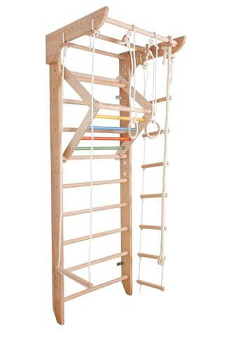 Kletterwand Sprossenwand Turnwand Kinder-4-220-Farbe Fitness Sportgerät...