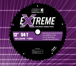 CGW Abrasives Extreme Saw Blade Ferrous Cermet 45405 Heavy Guage Steel 14" x 66T Size 1" Arbor 1/8"-1/2" Thick 1 Pack