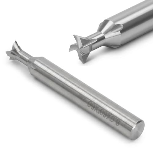 FTVOGUE Lathe Milling Dovetail Bit Cutter End Mill Tool 4 Flute Cutting Tool Cemented Carbide Universal Straight Shank (60 Degree)