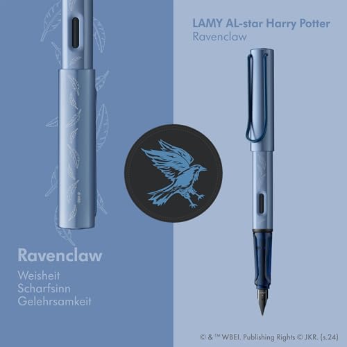 Image of Lamy AL-star Harry Potter Ravenclaw Fountain Pen - Special Edition Fountain Pen with Engraving of the House - Steel Nib in Line Width M - Lightweight Aluminium Housing - Includes T10 Blue Ink