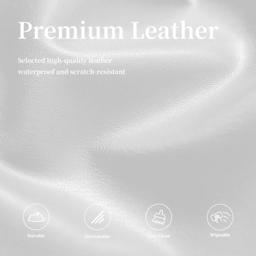 Image of PU Leather Bar Stool Covers with Backs Waterproof Bar Stool Chair Covers