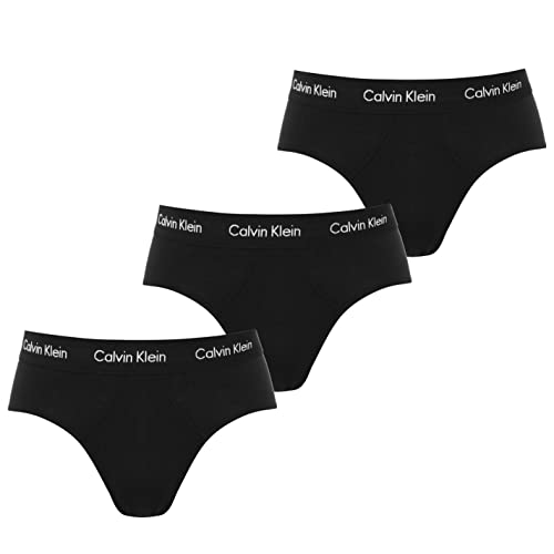 Calvin Klein Calzoncillos Hip Briefs Hombre Pack de 3 Ropa Interior, Negro (Black W Black WB), L