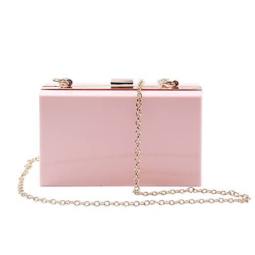 Syrads Bolso de mano de noche para mujer bolso de mano cruzado bolso con cadena,Rosa