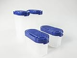 Original Tupperware TUPPERWARE Gewürz-Riese 270 ml (2) Gewürzbehälter + Gewürz-Zwerg 120 ml (2) blau Vorrat P 24696