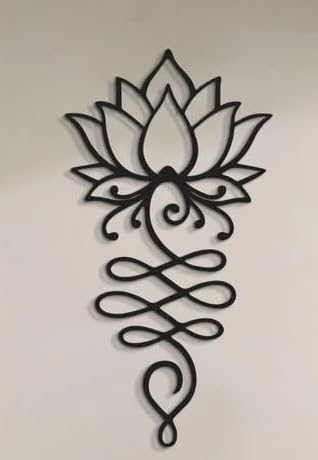 Image of BLIND SHOP Lotus Flower Metal Wall for Home Decor | Wall Sculpture Home Decoration | Metal Art | Metal Wall Art | Wall Hanging Housewarming Gift that Brings Luck to Home (58L X 30W X 1.5H Cm)