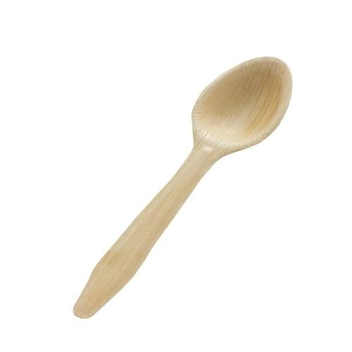 WoodKa Areca Leaf Spoon, Disposable, Ecofriendly, 5-inch Pack of 100, 100% Natural and Best Useful for Weddings, Birthday Parties and on Special Occasions