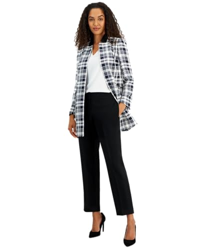 Kasper Women's Plaid Kissing Star Neck Topper W Combo4