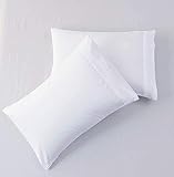 ARlinen Pillow Cases Standard/Queen Size Set of 2- White Solid Cooling Pillowcases 2 Pack with Envel
