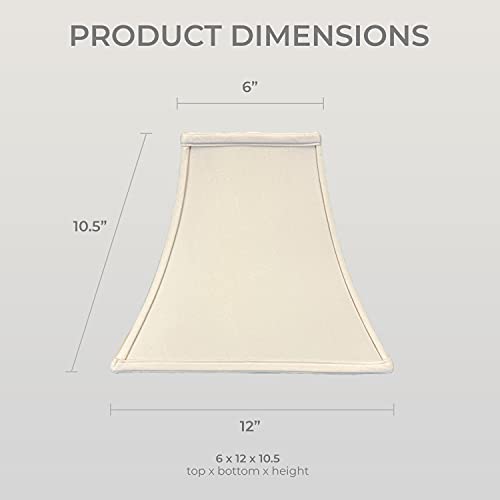 Image of Royal Designs, Inc. Regal Series Square Bell Lamp Shade, 6 x 12 x 10.5, Beige, Set of 2