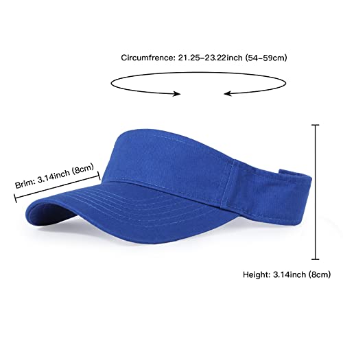 HH HOFNEN Sports Sun Visor Hats Cotton Twill Ball Adjustable Sun Caps for Men Women - Thumbnail 4