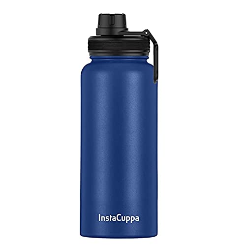 InstaCuppa Thermosteel Bottle 550 mL, Double-Wall Thermosteel Flask, Vacuum Insulated Stainless Steel | Retains Hot and Cold Temperatures,Navy Blue