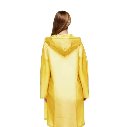 Voarge Eva Regenjacke Regenmantel für Erwachsene, für Damen und Herren Regenbekleidung Regencape Regenjacke Wasserdicht für Wandern Radfahren (L, Gelb)