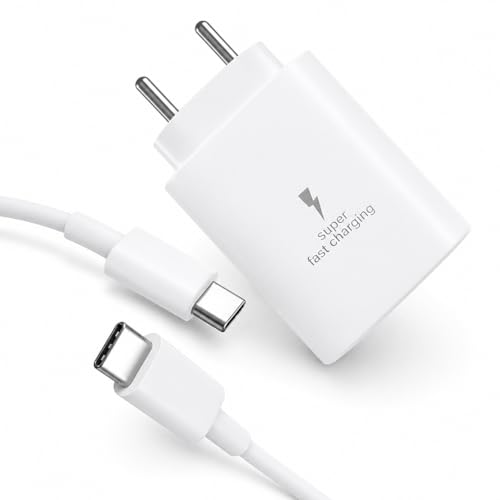 Image of MAK 25W Type C Super Fast Charger Adapter with Type-C Cable Compatible for Samsung A56, A36, F06, F05, F15, A16, M16, M06, M55s, M05, A06, A05, M35, S24 FE, White