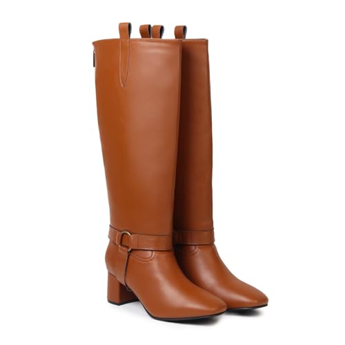 YOHO Glitch Boot for Women | Stylish Boots | Comfortable Insoles | Detachable Boot | Ankle to Mid Length | Earthy Tan - UK 7