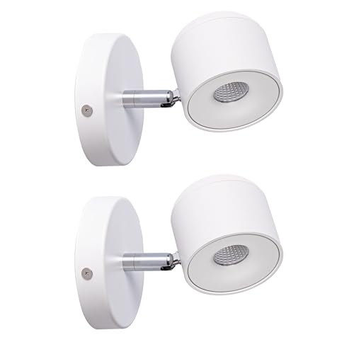 2 Packs Aisilan Modern Adjustable Wall Sconce LED Fixture Warm White Ceiling Spot Wall Light for Hallway Gallery Display Kitchen Bedroom 7W 3000K