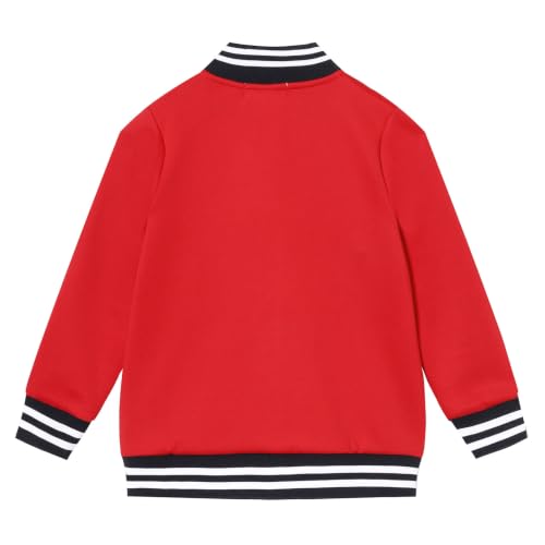 Image of LittleSpring Boys Girls Varsity Baseball Jacket Zip Up Bomber Jacket Thin 2-10Years