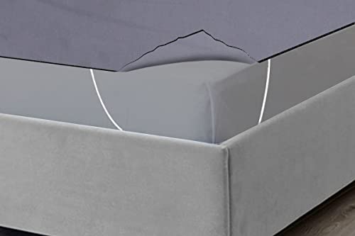 Image of The Furnishing Tree Mattress Protector /Waterproof Bedsheet Size WxL 36x78 inches Set of Two for Double Bed Polyester Grey