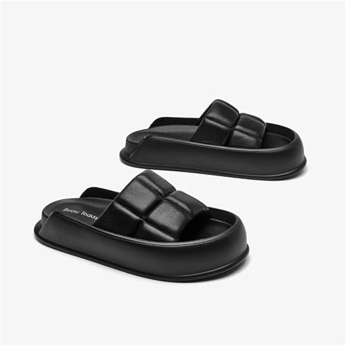 Women's Sheepskin Platform Slippers - Open Toe Casual Summer Beach Flats3