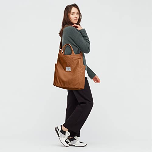 KALIDI Corduroy Tote Messenger Bag