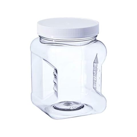Consolidated Plastics 41657 Wide-Mouth PET Grip Jar with Lid, 32 oz, Clear, 12 Piece Cover