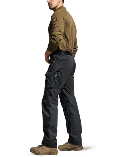 XKTTAC Men's Ripstop Tactical Cargo Pants, Water Resistant Lightweight Military Work Hiking Pants with 14 Pockets3
