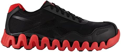 Reebok Work Zig Pulse Work Tênis masculino Oxford, Preto/vermelho