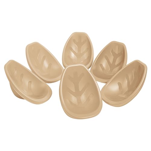 Image of ECR4Kids Plastic Leaf Scoop Floor Rocker Seat, Classroom Furniture, Sand, 6-Piece