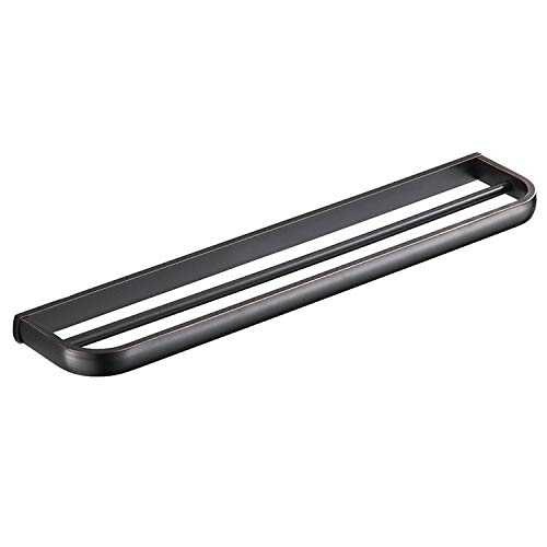 Porte-serviettes double en laiton antique bronze noir pour hôtel