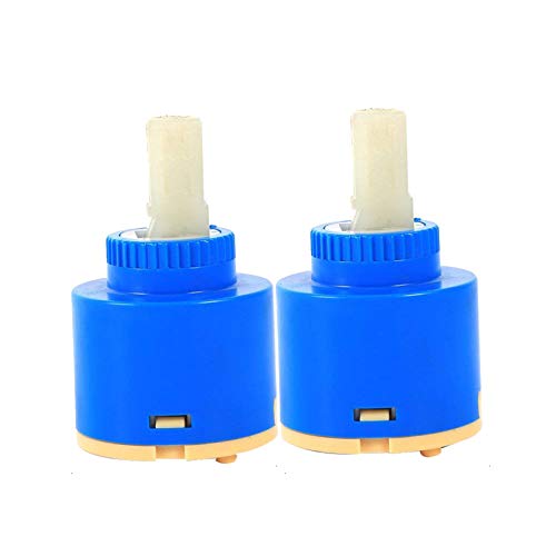 Wovier Replacement Single Handle Faucet Cartridge Ceramic Disc Valve 40mm Diameter (2 Pcs)