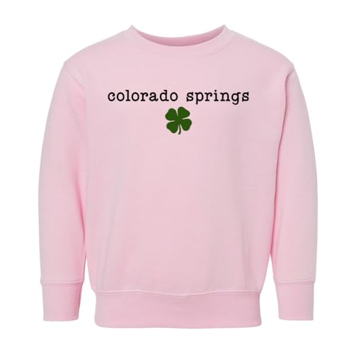 Colorado Springs Shamrock Kids Sweatshirt Toddler 3T Pink