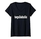 Photo Gallery tequila lover / tequilaholic divertente tequila detto maglietta con collo a v Photo Gallery tequila lover / tequilaholic divertente tequila detto maglietta con collo a v