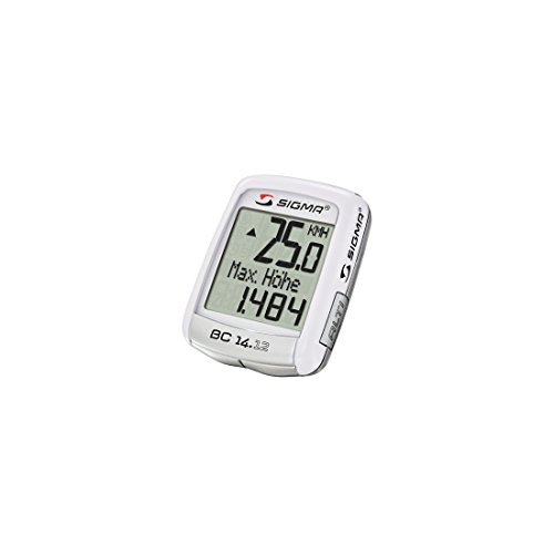 Sigmasport Wired Cycling Computer BC 14.12 ALTI Bike Computer with Heart Monitor White
