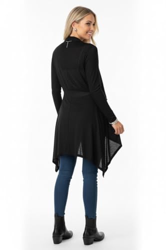 Image of ToBeInStyle Womens Open Front Long Sleeve Lightweight Asymmetrical Draped Cardigan with Side Pockets