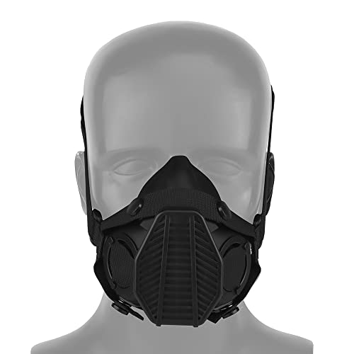 Tactical SOTR Half Face Mask Built-in Microphone Communication Replaceable Filter Antidust Mask for Airsoft Wargame