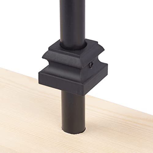 Senmit 5/8 Round Iron Baluster Shoes - Flat Shoe With Screw - For Use With Round Spindles - Set Of 30 (Satin Black) #TOP3
