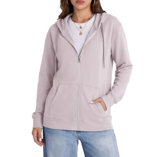 Image of Witsmile Zip Up Hoodie Women Oversized Sweatshirt Long Sleeve 2026 Fall Outfit Lightweight Jackets Workout Clothes