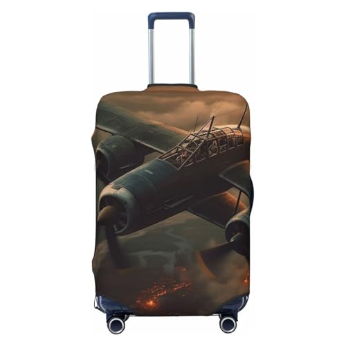 Elastic Travel Luggage Cover for Suitcase Tsa Approved Stretch Scratch-Resistant Suitcase Protector Cover Washable World War Aircraft Baggage Covers Fits 18-32 Inch Luggage Case