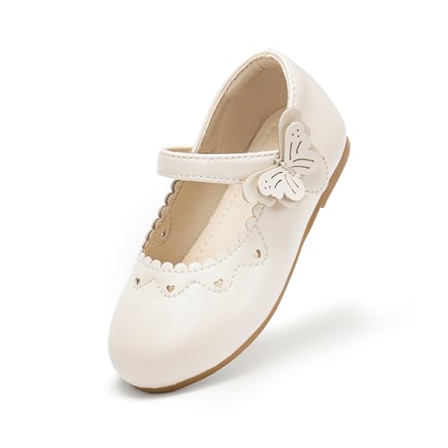 Image of PHIRAMIN Toddler Flower Girl Glitter Dress Shoes Little Girl Ballet Flats Bow Wedding Party
