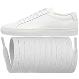 Endoto Shoelaces for Common Projects Flat Shoe Laces Replacement Sneakers Shoes Strings(Color:White,Size:47Inch)