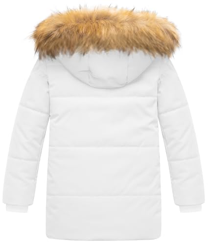 Image of CREATMO US Boy's Sherpa Long Parka Winter Coat Thicken Water Repellent Puffer Jacket With Removable Faux Fur Hood