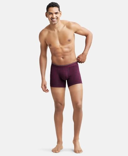 Image of Jockey EL09 Men's Super Combed Cotton Elastane Stretch Printed Trunk with Stay Fresh Properties (Colors & Prints May Vary)
