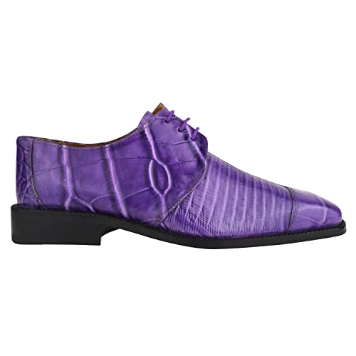 Image of LIBERTYZENO Mens Animal Print & Plain Genuine Leather Adults Lace Up Oxford Dress Shoes for Easter Gift