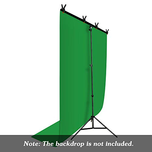 Emart T-Shape Portable Background Backdrop Support Stand Kit 5Ft Wide 8.5Ft Tall Adjustable Photo Backdrop Stand With 4 Spring Clamps #TOP5