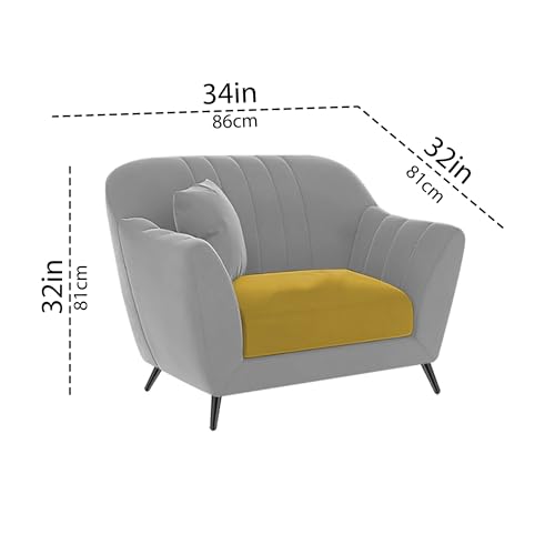 Image of Atticus 3+1+1 Seater Sofa Set for Living Room (Yellow Grey Colour) Premium Fabric Sofa